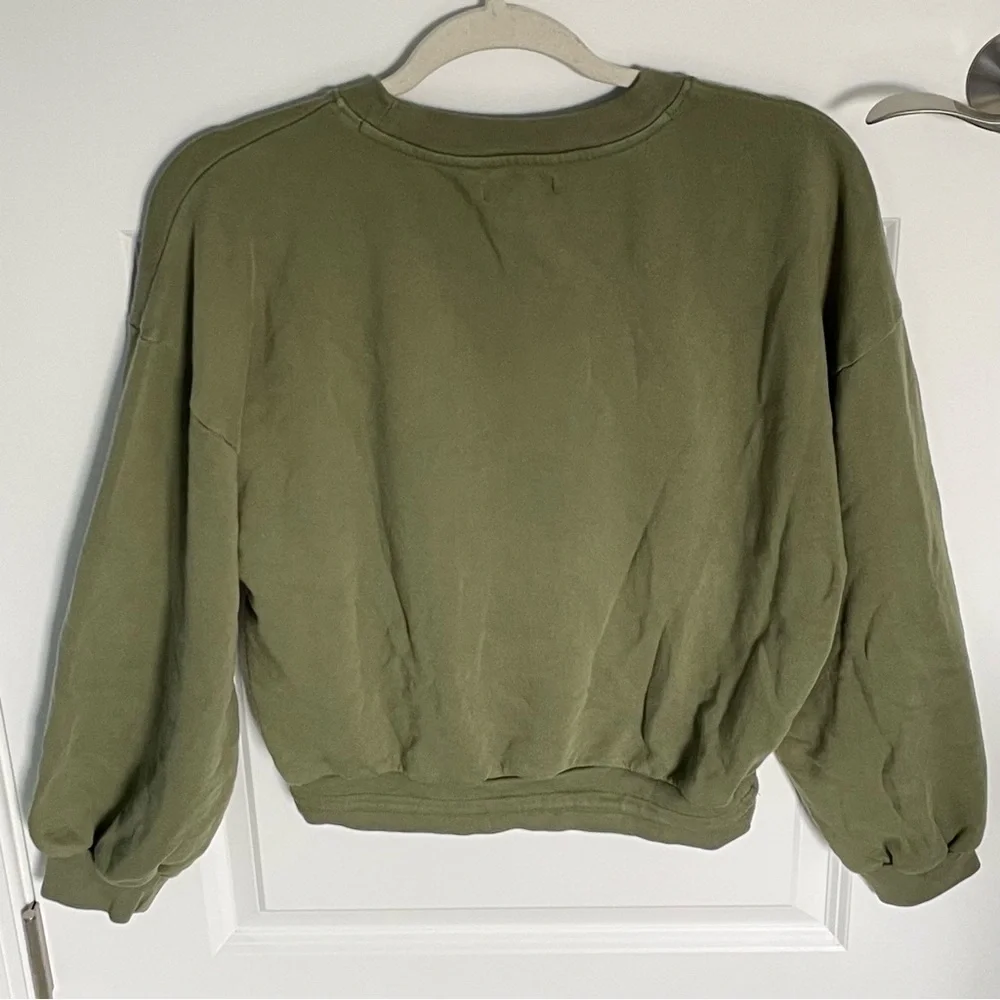 J. Crew University terry patch-pocket Sweatshirt army green 35799